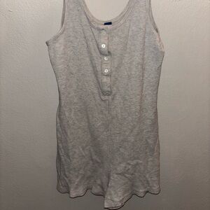 Old Navy Light Gray Sleeveless Henley Romper